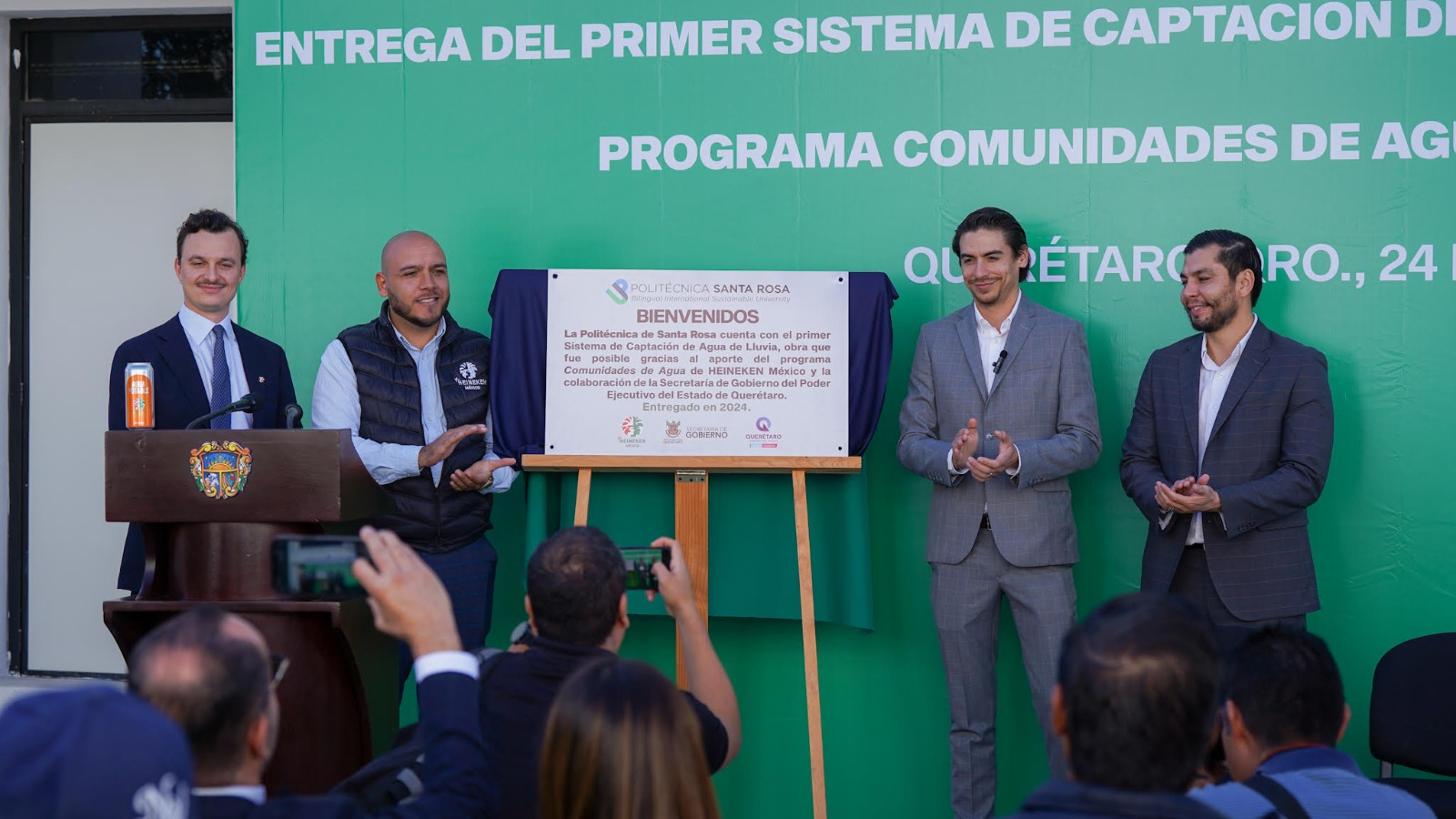 Impulsa HEINEKEN México soluciones de agua con la entrega del primer sistema de captación de lluvia en Querétaro, en la Universidad Politécnica de Santa Rosa Jáuregui