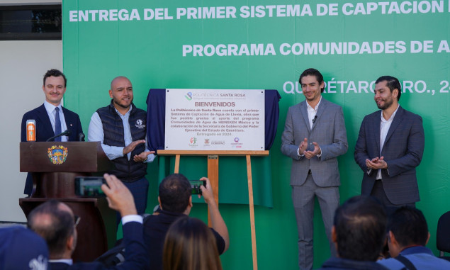 Impulsa HEINEKEN México soluciones de agua con la entrega del primer sistema de captación de lluvia en Querétaro, en la Universidad Politécnica de Santa Rosa Jáuregui