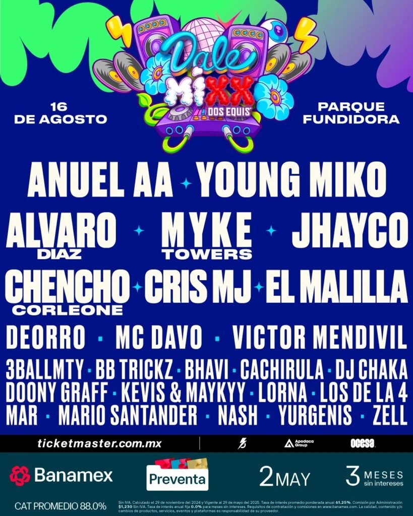 Prepara el outfit, que Monterrey va a vibrar. Regresa Dale MIXX, el festival con más flow del norte.